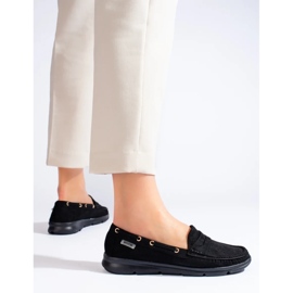 Mocasines de mujer Shelovet en ante negro 3
