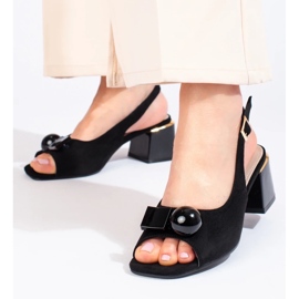 Sandalias de ante negras negro 3
