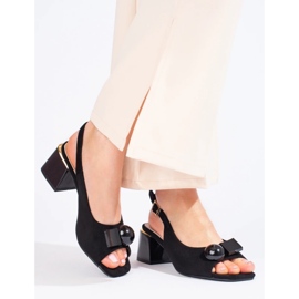 Sandalias de ante negras negro 4