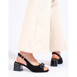 Sandalias de ante negras negro 2