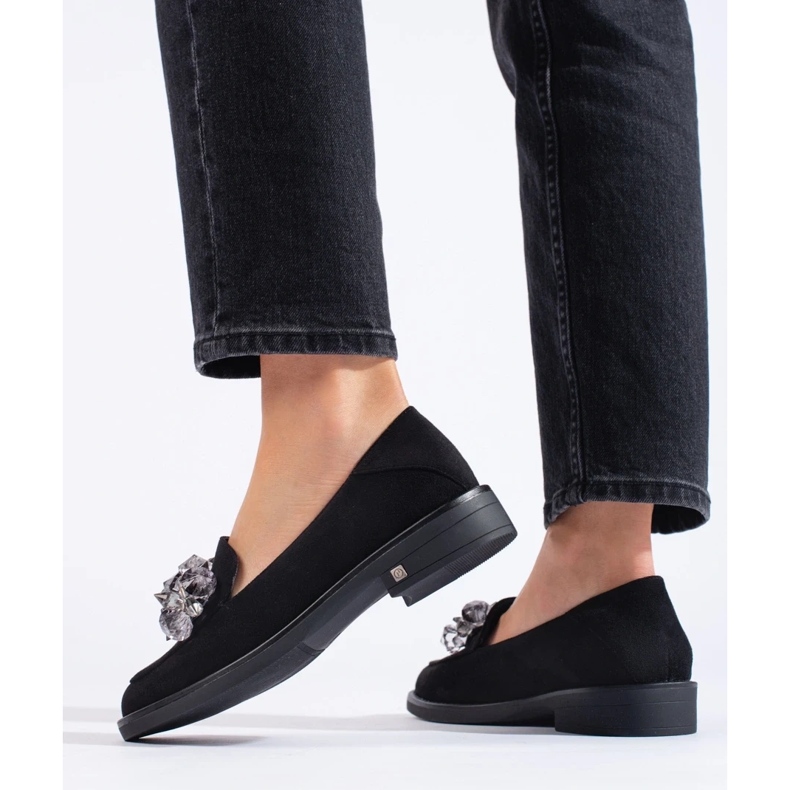 W. Potocki Mocasines de mujer en ante negro de Potocki 1