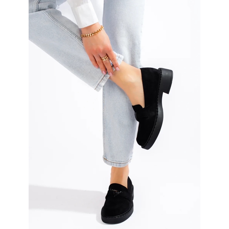 W. Potocki Mocasines de mujer en ante negro de Potocki 2