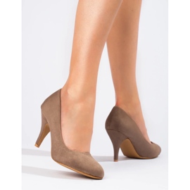 Zapatos de tacón clásicos en ante marrón de Shelovet 1