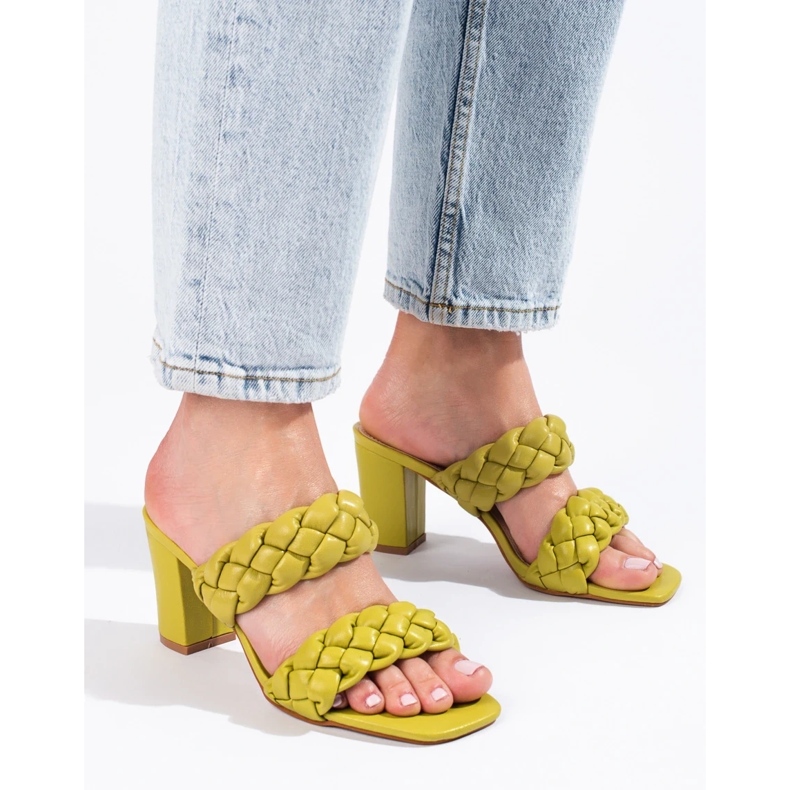 Solapas de poste Shelovet tejidas verdes 2