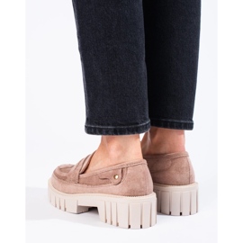 Mocasines mujer ante plataforma Shelovet rosa empolvado beige 2
