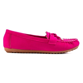 Mocasines de mujer en ante rosa Shelovet rosado 3