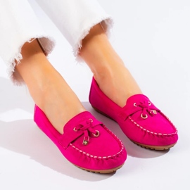 Mocasines de mujer en ante rosa Shelovet rosado 1