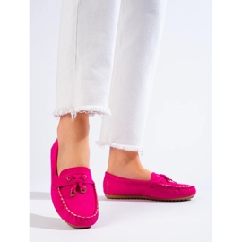 Mocasines de mujer en ante rosa Shelovet rosado 4