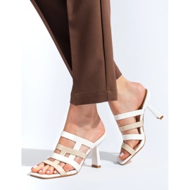 Sandalias mujer tacón Shelovet blancas blanco 1