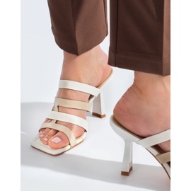 Sandalias mujer tacón Shelovet blancas blanco 2