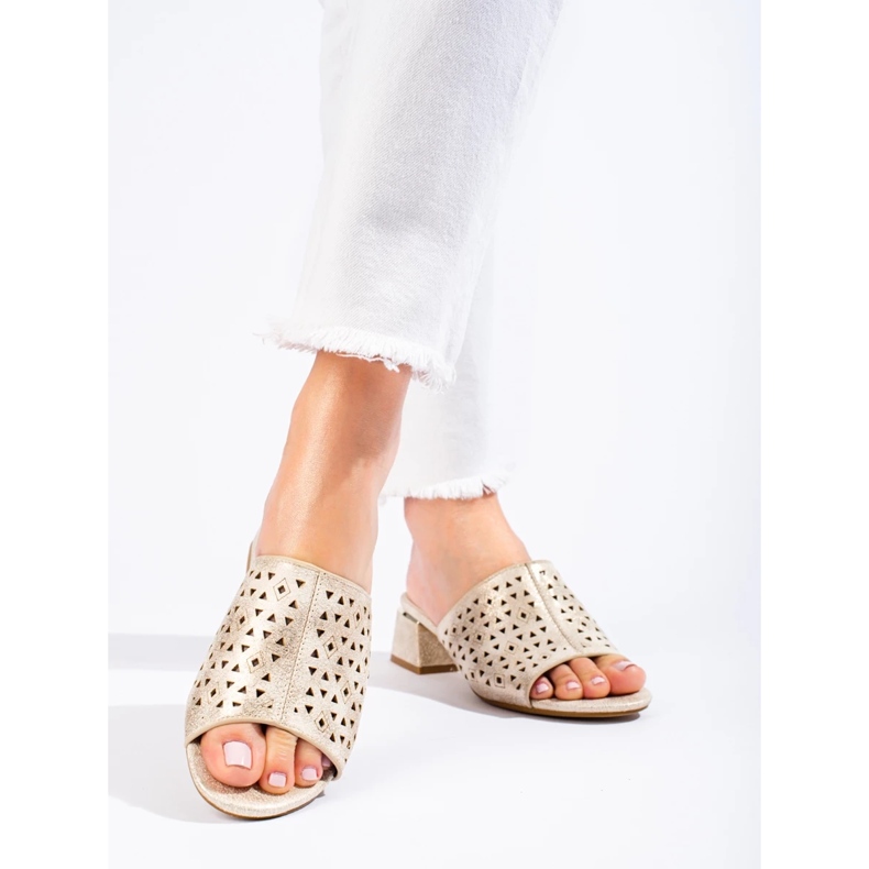 Flips de oro abiertos en un poste metálico bajo dorado 1 Flips de oro abiertos en un poste metálico bajo dorado 1