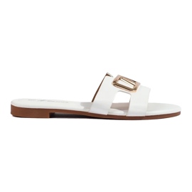 Pantuflas de mujer elegantes blancas Shelovet blanco 4