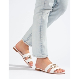 Pantuflas de mujer elegantes blancas Shelovet blanco 3