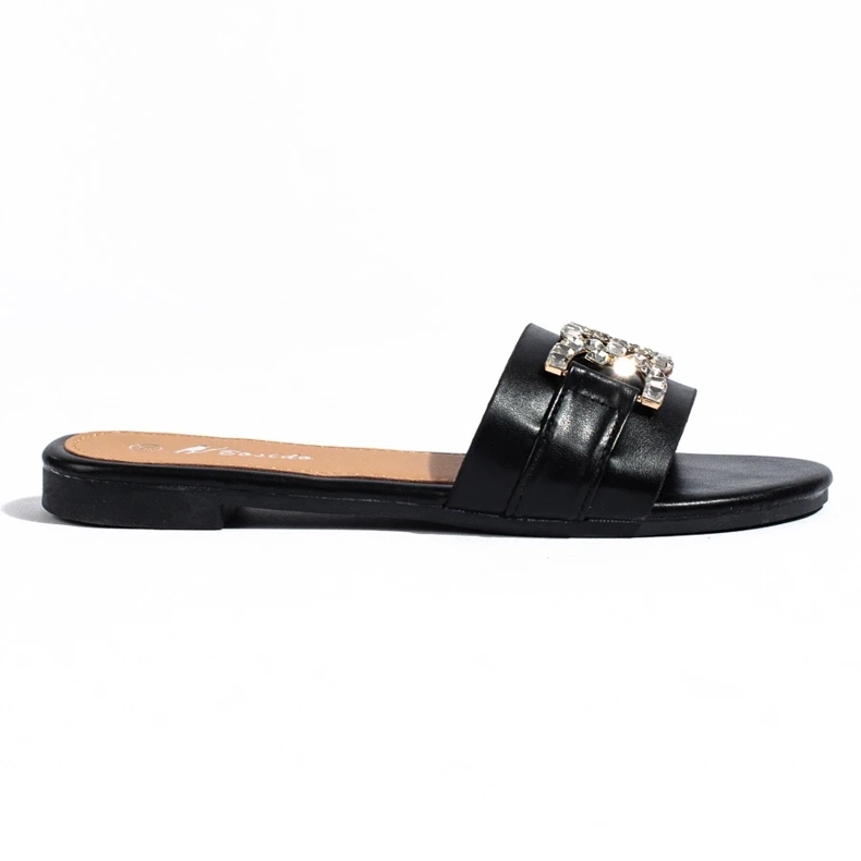 Sandalias negras de mujer con una elegante hebilla Shelovet negro 1