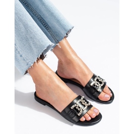 Sandalias negras de mujer con una elegante hebilla Shelovet negro 2