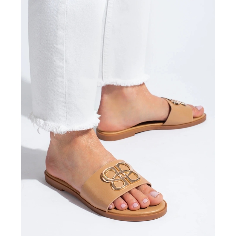 Zapatillas de casa clásicas de mujer Shelovet negras beige 2