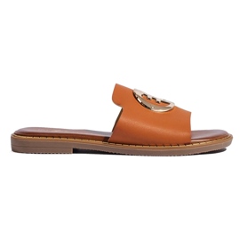 Sandalias planas mujer Shelovet camel marrón 4