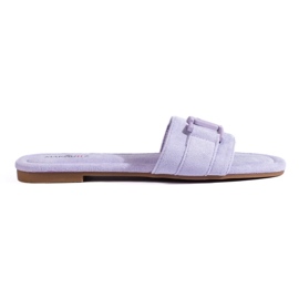 Zapatillas casa de mujer en ante morado de Shelovet violeta 2