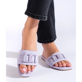 Zapatillas casa de mujer en ante morado de Shelovet violeta 3