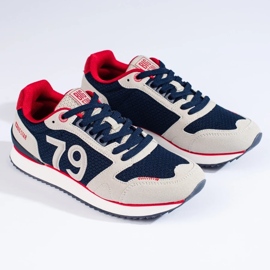 Deportivas de hombre LL174256 Big Star azul marino y beige 3