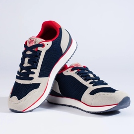 Deportivas de hombre LL174256 Big Star azul marino y beige 4