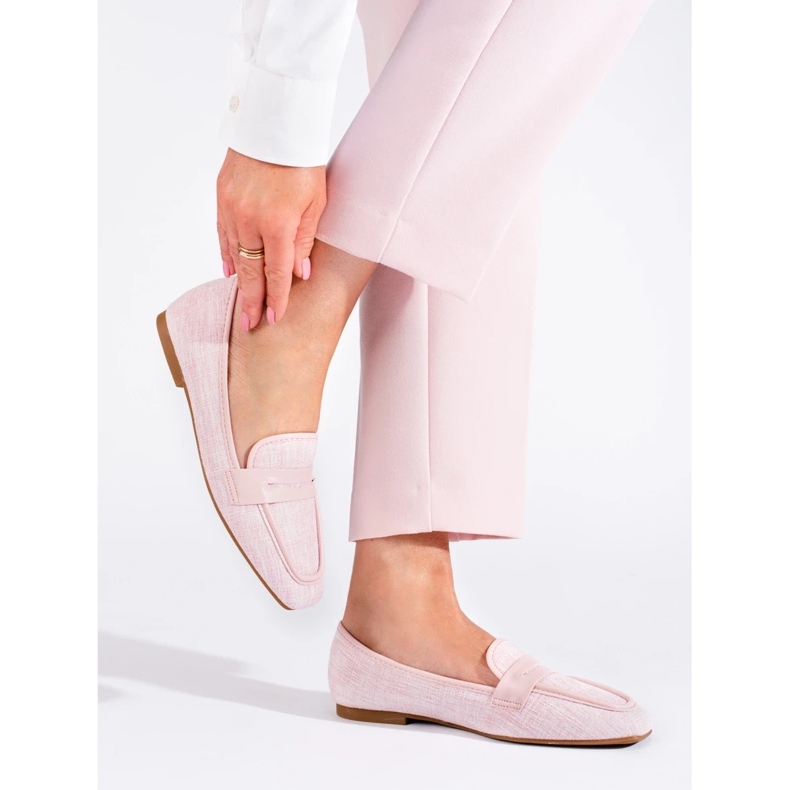 Mocasines mujer Shelovet elegantes rosa 2