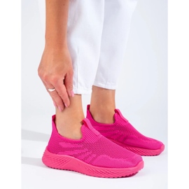 Deportivas mujer caladas fucsia Shelovet rosado 3