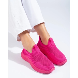 Deportivas mujer caladas fucsia Shelovet rosado 1