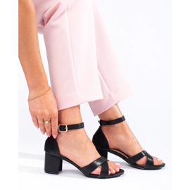 Sandalias mujer Shelovet negro tacón 4