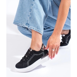 Zapatillas textiles en la plataforma Shelovet negro 3