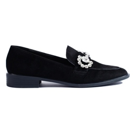 Mocasines de ante negro con hebilla Shelovet 1