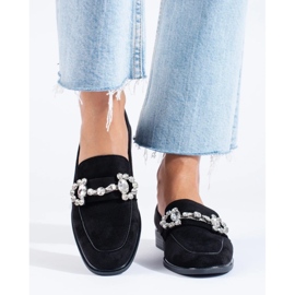 Mocasines de ante negro con hebilla Shelovet 2