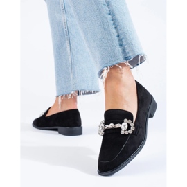 Mocasines de ante negro con hebilla Shelovet 3