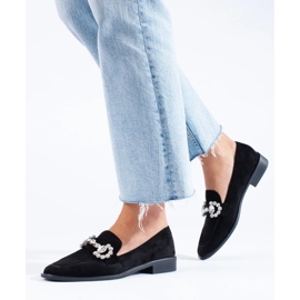 Mocasines de ante negro con hebilla Shelovet 4
