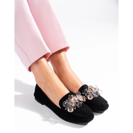 Señores de ante negro con cristales Shelovet decorativos 3
