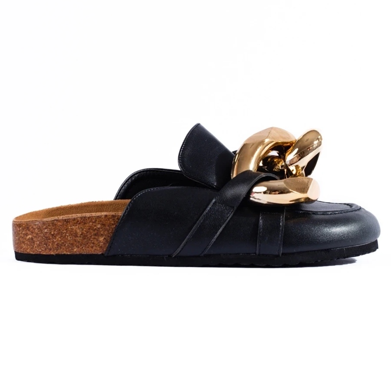 Chanclas negras con cadena Shelovet grande negro 2