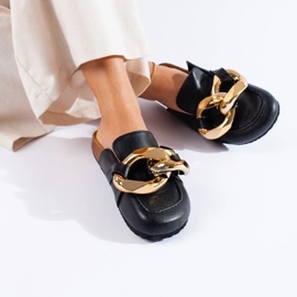 Chanclas negras con cadena Shelovet grande negro 3