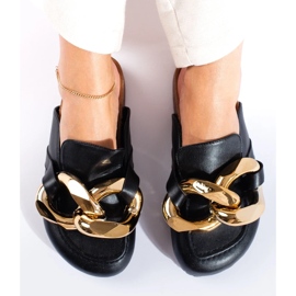 Chanclas negras con cadena Shelovet grande negro 4