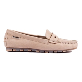 Mocasines de mujer en ante beige de Shelovet 1