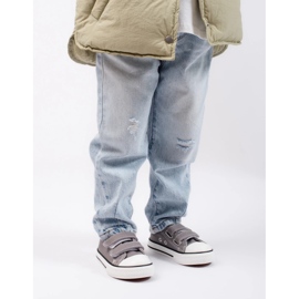 Deportivas infantiles con velcro gris Vico 2