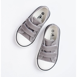 Deportivas infantiles con velcro gris Vico 5
