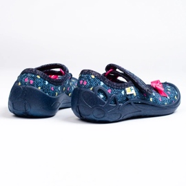 SHELOVET Zapatillas casa niña con velcro corazones 3F azul 4