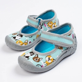 SHELOVET Pantuflas infantiles para guardería con perros 3F azul 4