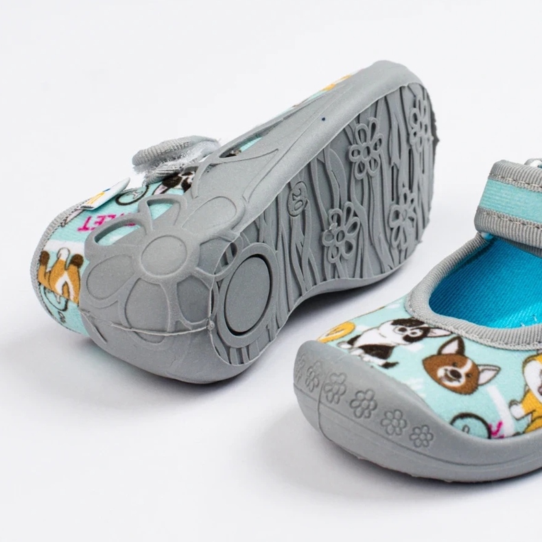 SHELOVET Pantuflas infantiles para guardería con perros 3F azul 1