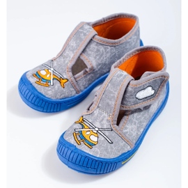 Pantuflas tipo helicóptero grises de Shelovet 4