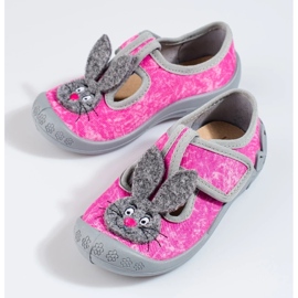 Pantuflas velcro niña mármol rosa Shelovet rosado 2