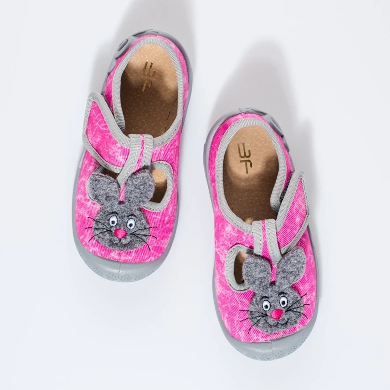 Pantuflas velcro niña mármol rosa Shelovet rosado 1