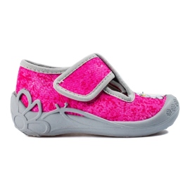Pantuflas velcro unicornio rosa Shelovet para niña rosado 2