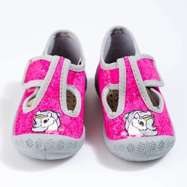 Pantuflas velcro unicornio rosa Shelovet para niña rosado 3