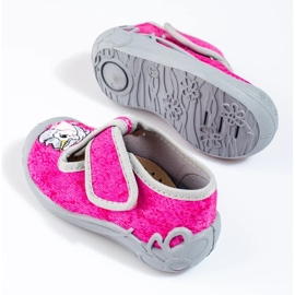 Pantuflas velcro unicornio rosa Shelovet para niña rosado 4